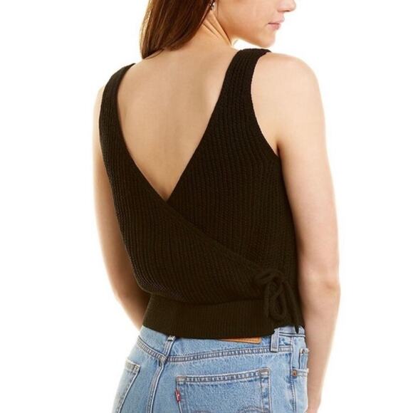 Vince Sweaters - Vince Crossover Back Tie Knit Sweater Tank Black XS